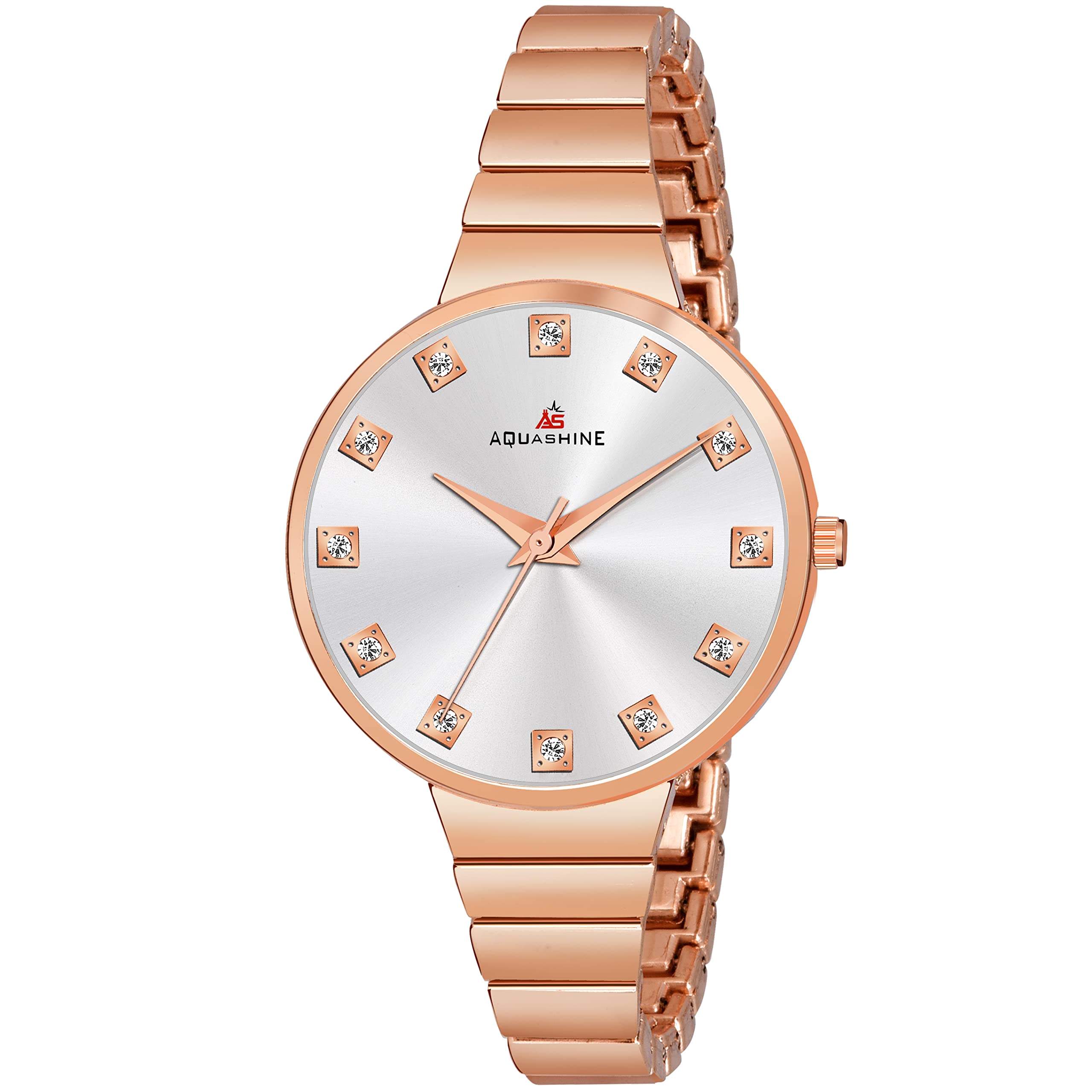 AQUASHINE AS-144 Rose Gold Metal Silver Stone dial Watch for Womens (B0B5VCDWZ1) Amazon Price History, Amazon Price Tracker