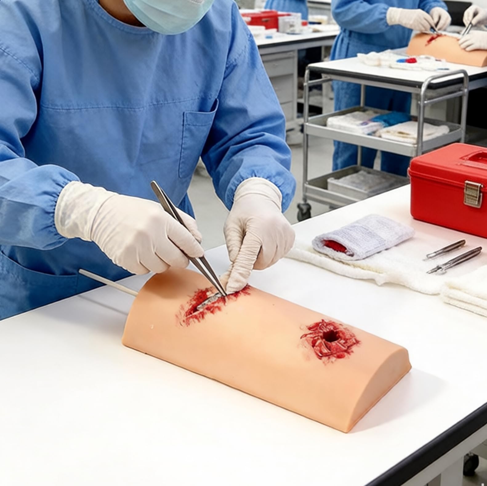 Wound Packing Trainer, Stop The Bleed Training Kit, Deep Laceration Trauma Module, Haemostasis Practice Model, Blood Control Exercises, Suturing Exercises, for Course, Military & First Aid Training