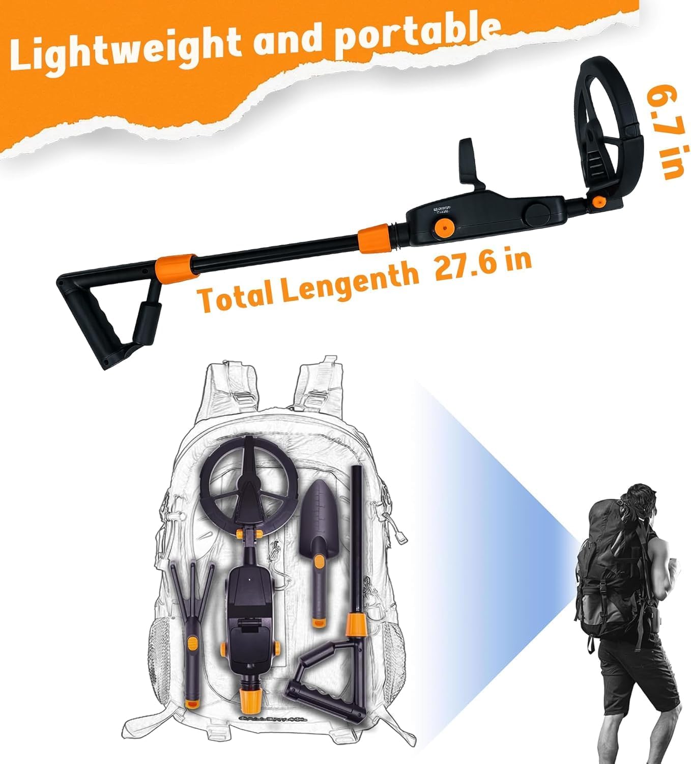 Metal Detector for Kids Waterproof Metal Detector 6.5" Search Coil with Intuitive LCD Display,High Accuracy Adjustable Metals Detectors Treasure Hunting with New Advanced DSP Chip