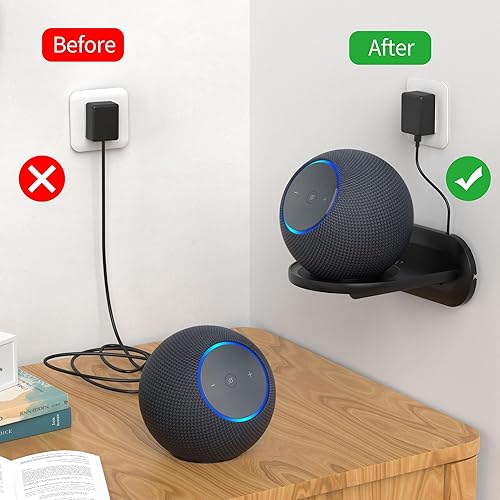 Miniatura 3 de PlusAcc Soporte de pared para Studio & HomePod & Era 100, soporte de montaje que ahorra espacio con espuma extraíble, organización de cables
