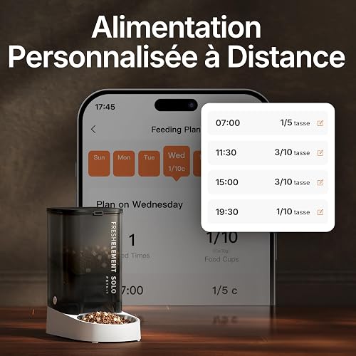 PETKIT Distributore Automatico Cibo Gatti, 3L Distributore Automatico Cibo Cani,2.4G WiFi,1-10 Pasti,1-15 Giorni,Ciotola in Acciaio Inox 304,Tecnologia Fresh Lock - 3