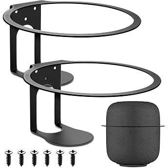 Wall Mount for HomePod Holder Metal Wall Mount for HomePod 2 Holder Speaker Holder Space-saving Round Smart Audio Stand Holder Stand Black
