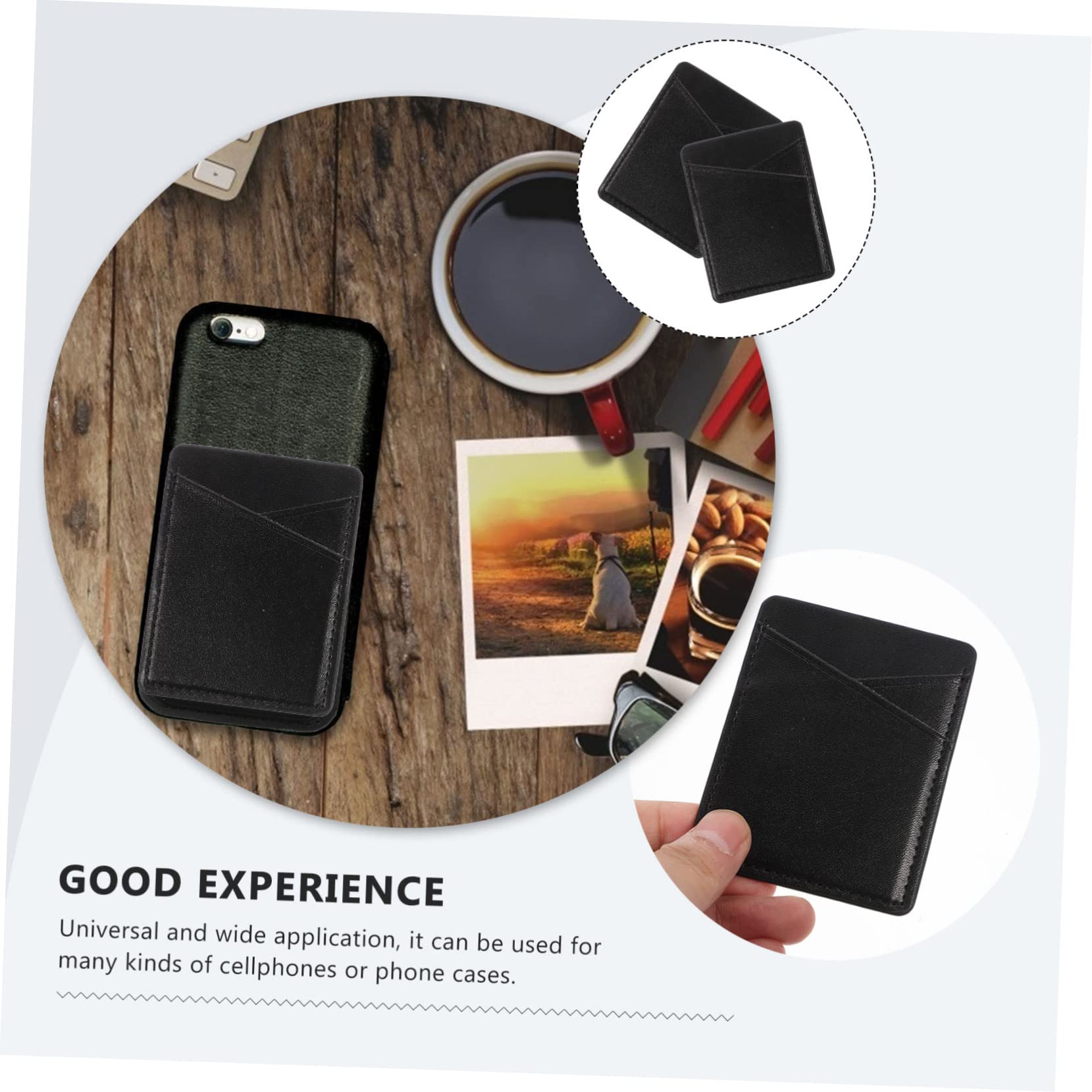 LABRIMP 10piezas Soporte Adhesivo para Tarjetas De Teléfono Holder PU De Ranuras Funda De Móvil para ID y Tarjetas De Crédito Pack De Unidades