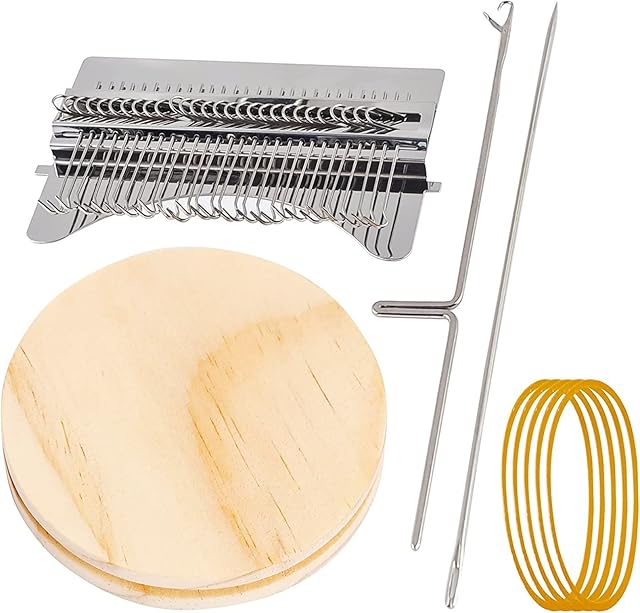 Yizemay Small Loom-Speedweve Type Weave Tool, Wooden Darning Tool Creative DIY Weaving Most Convenient Darning Loom for Beginners (28 Hooks)