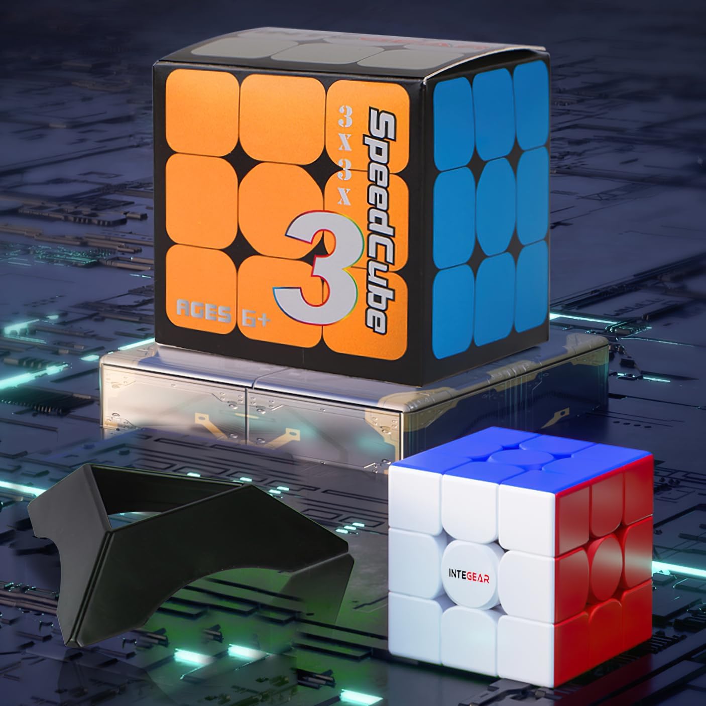 INTEGEAR Full Size 56mm Magnetic Speed Cube Stickerless 3x3 Easy Turning and Smooth Play Durable Puzzle Cube Toy for Kids and Adults