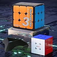 Vista 6 de INTEGEAR Cubo magnético de velocidad de tamaño completo de 56mm, sin calcomanías, 3x3, fácil de girar y suave, duradero, rompecabezas de juguete