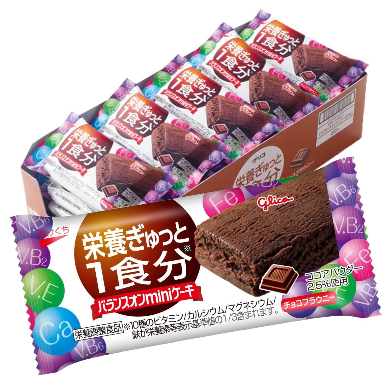 Ezaki Glico Balance-on Mini Cake Chocolate Brownie, 20 piecesEzaki Glico Balance-on Mini Cake Chocolate Br…