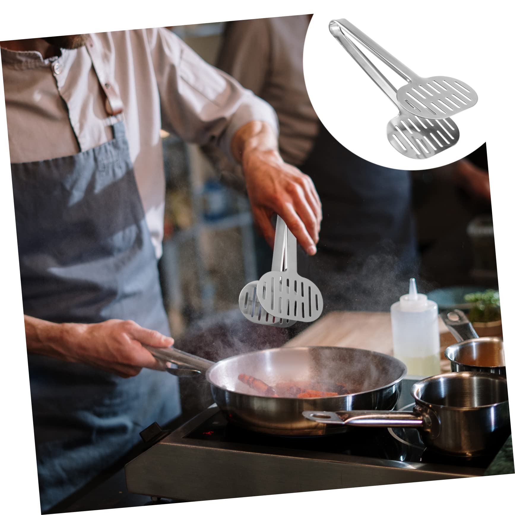 MAGICLULU 3pièces Pince De Cuisine Multifonction Acier Inoxydable Pince Anti-brûlure Pour Servir Aliments Idéale Pour Buffet Et Barbecue