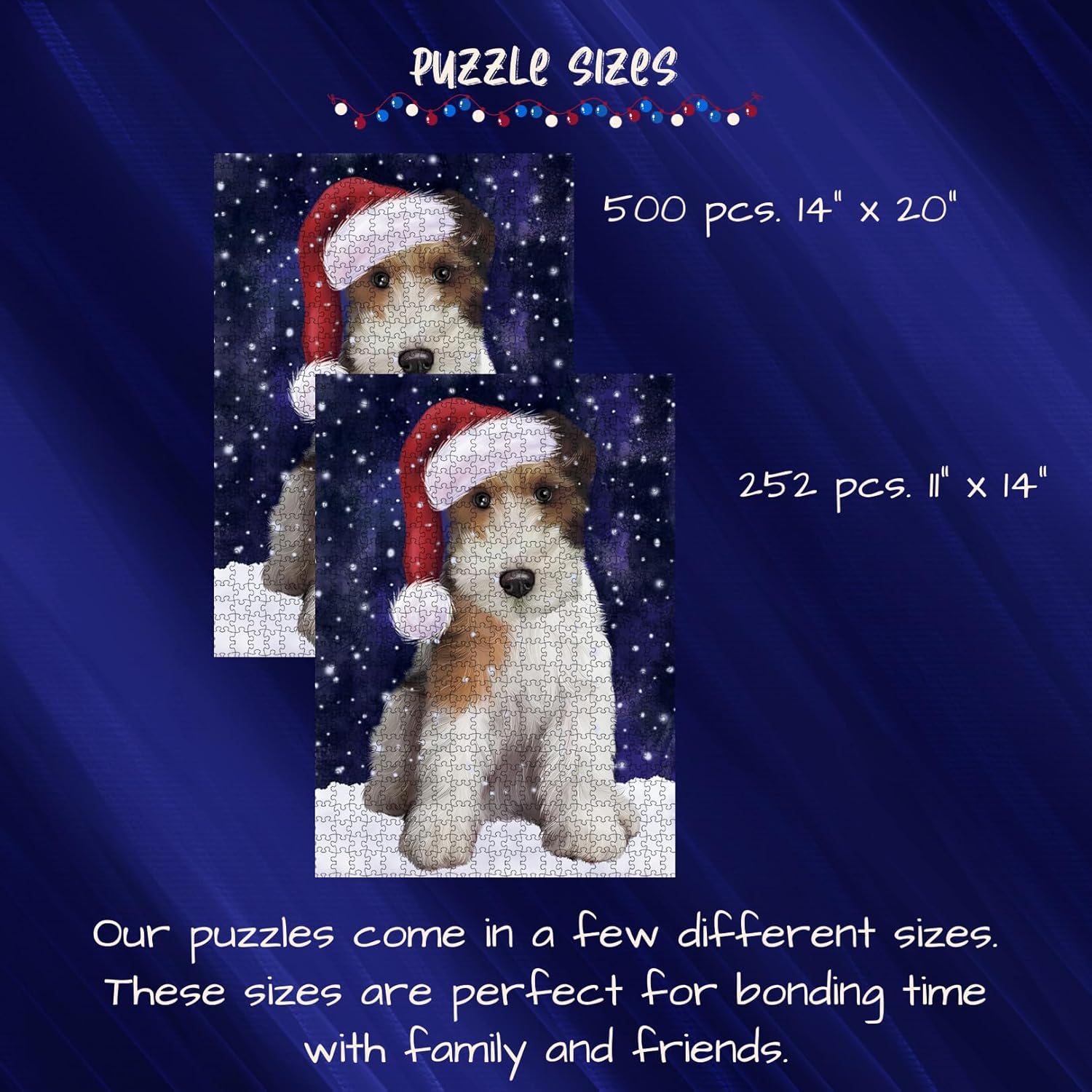 Let it Snow Wire Fox Terrier Dog Jigsaw Puzzle for Adults - Animal Printed Interlocking Puzzle Game Artwork - Gift for Dog Lover's - 1000 Pcs 29.5"x19.7", PZLE62135