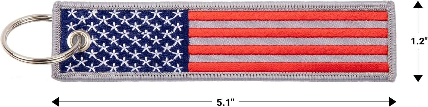 Great 1 USA American Flag Keychain Tag with Key Ring image 5