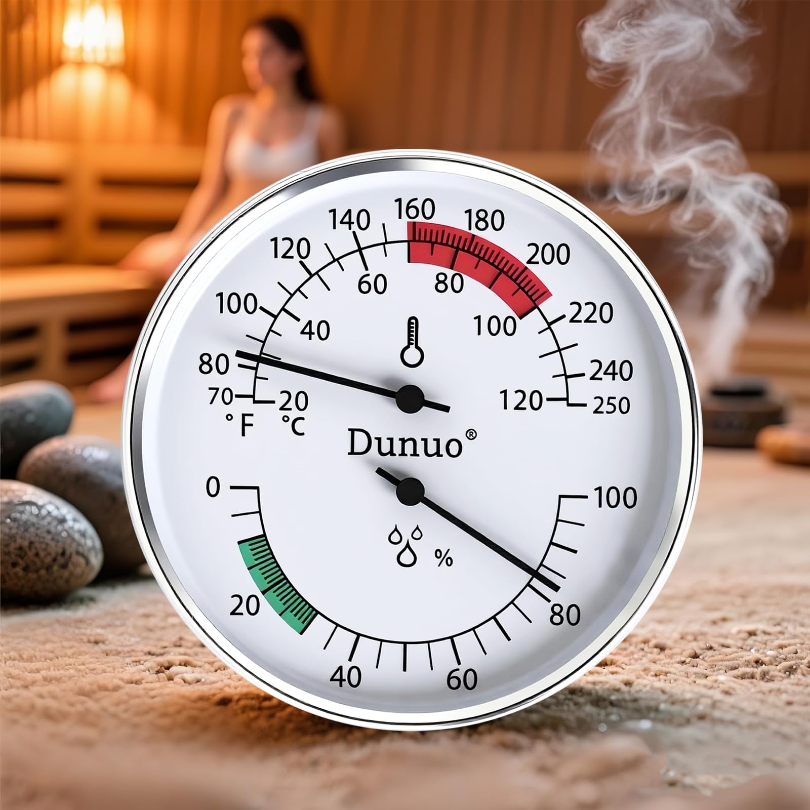 Aluminum Sauna Thermometer - Temp & Humidity -5 Aluminum Sauna Thermometer - Temp & Humidity -5