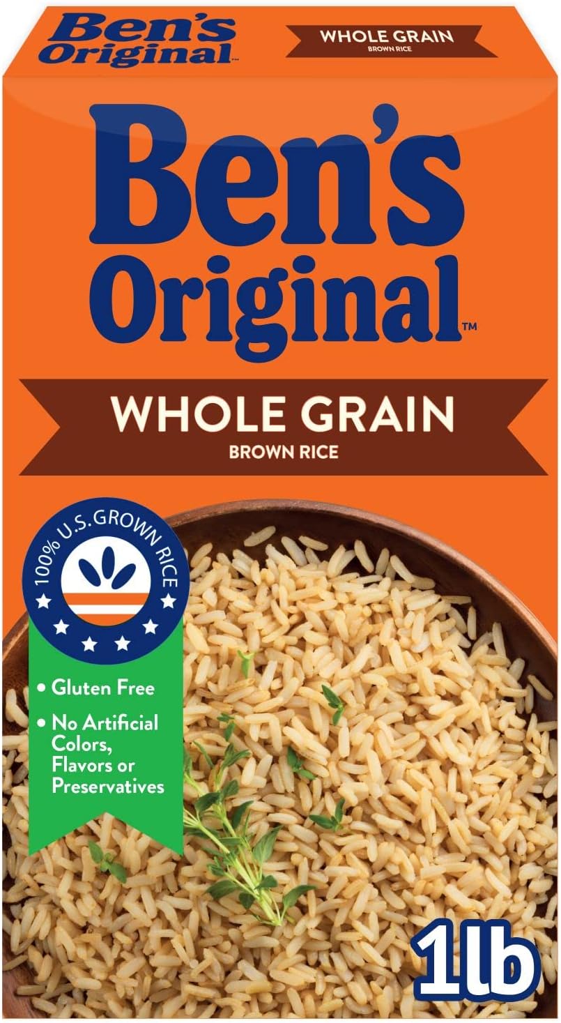 Whole Grain Brown Rice, Boxed Rice, 1 LB Box (Pack of 12)