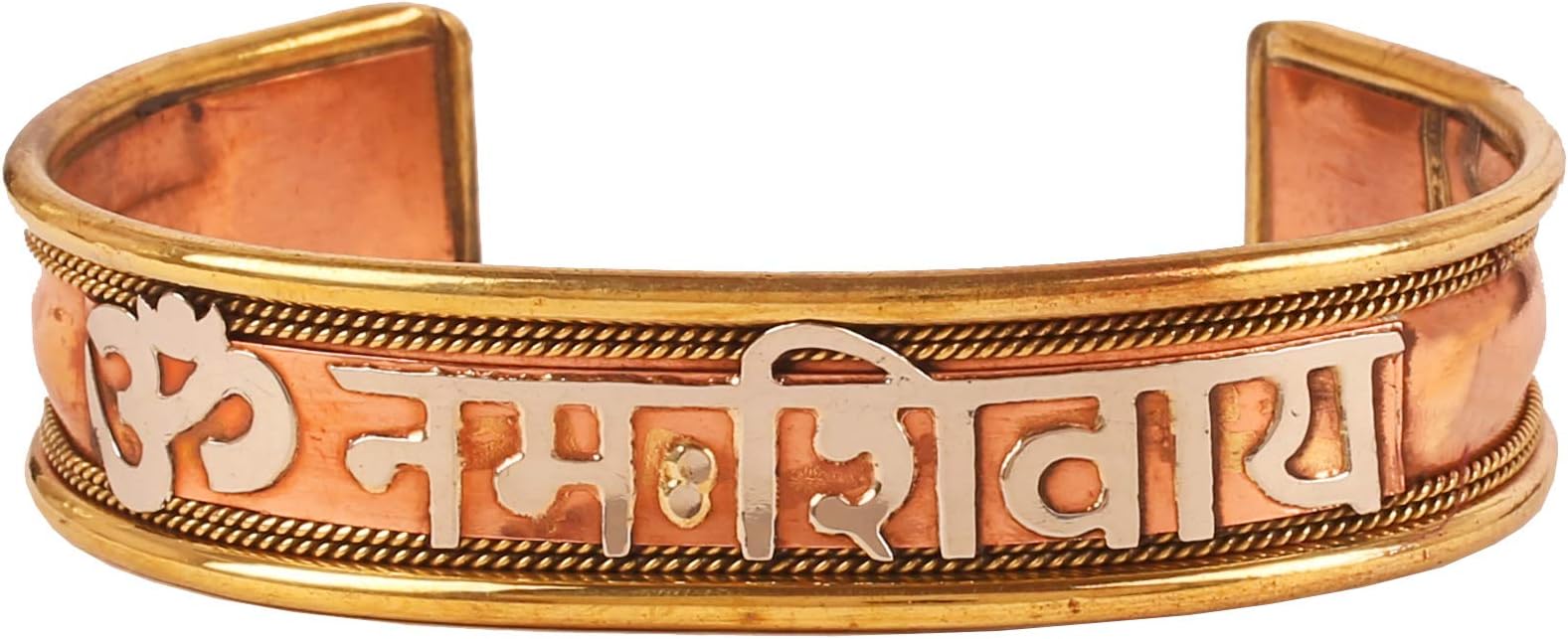 Copper Bracelet Tibetan Style. Hand Forged with Solid and High Gauge Copper for Women Men. Hindu Spiritual Message