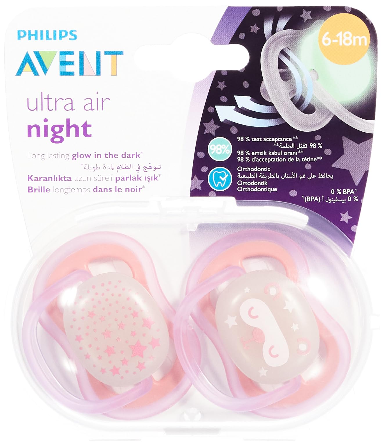 Philips Avent STHR SIL ULTRA AIR 6-18M NT GIRL X2