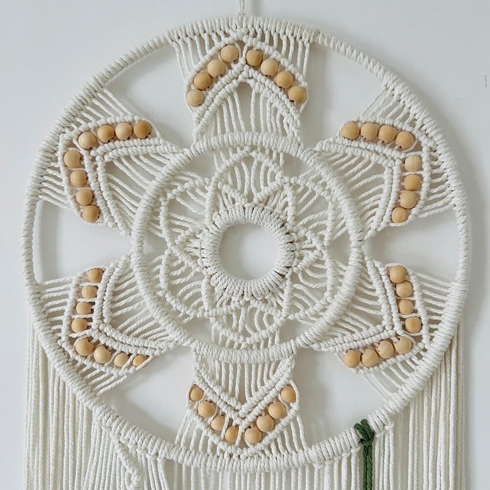 kiido Grande macramè da appendere alla parete, decorazione per matrimonio, per pergolato/arco, tenda da porta, sfondo fotografico, decorazione geometrica per la casa, bella decorazione per la stanza