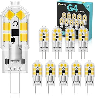 Ampoule G4 LED 2W, Equivalent 20W Halogène Lampe, AC/DC 12V Ampoules LED, 200LM Blanc Froid 6000K, Sans Scintillement Non-Dimmable, Ampoule Economie d'énergie pour l'éclairage de la Maison, 10 Unité