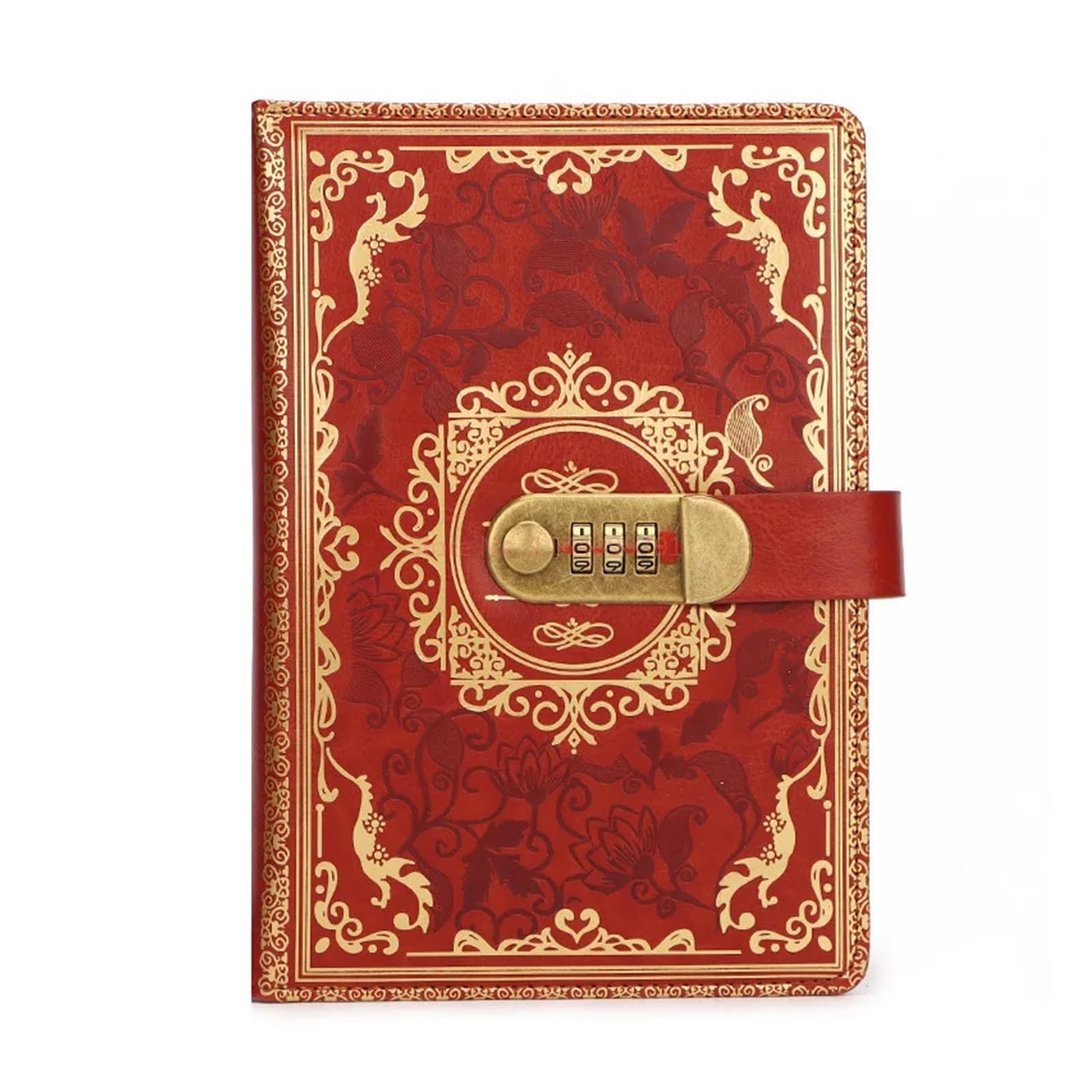 A5 Retro Digitales Passwort-Notizbuch Tagebuch mit Schloss Verdicktes Leder Kreative Handbücher Büro und Lernschreibwaren(A5 green)