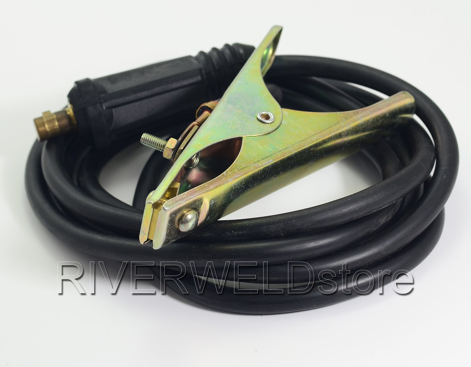 RIVERWELD Pince de Masse 300A + Câble 25 mm² avec Connecteur DKJ35-50 mm² - Longueur 3 Mètres - Pour Poste à Souder MMA/ARC