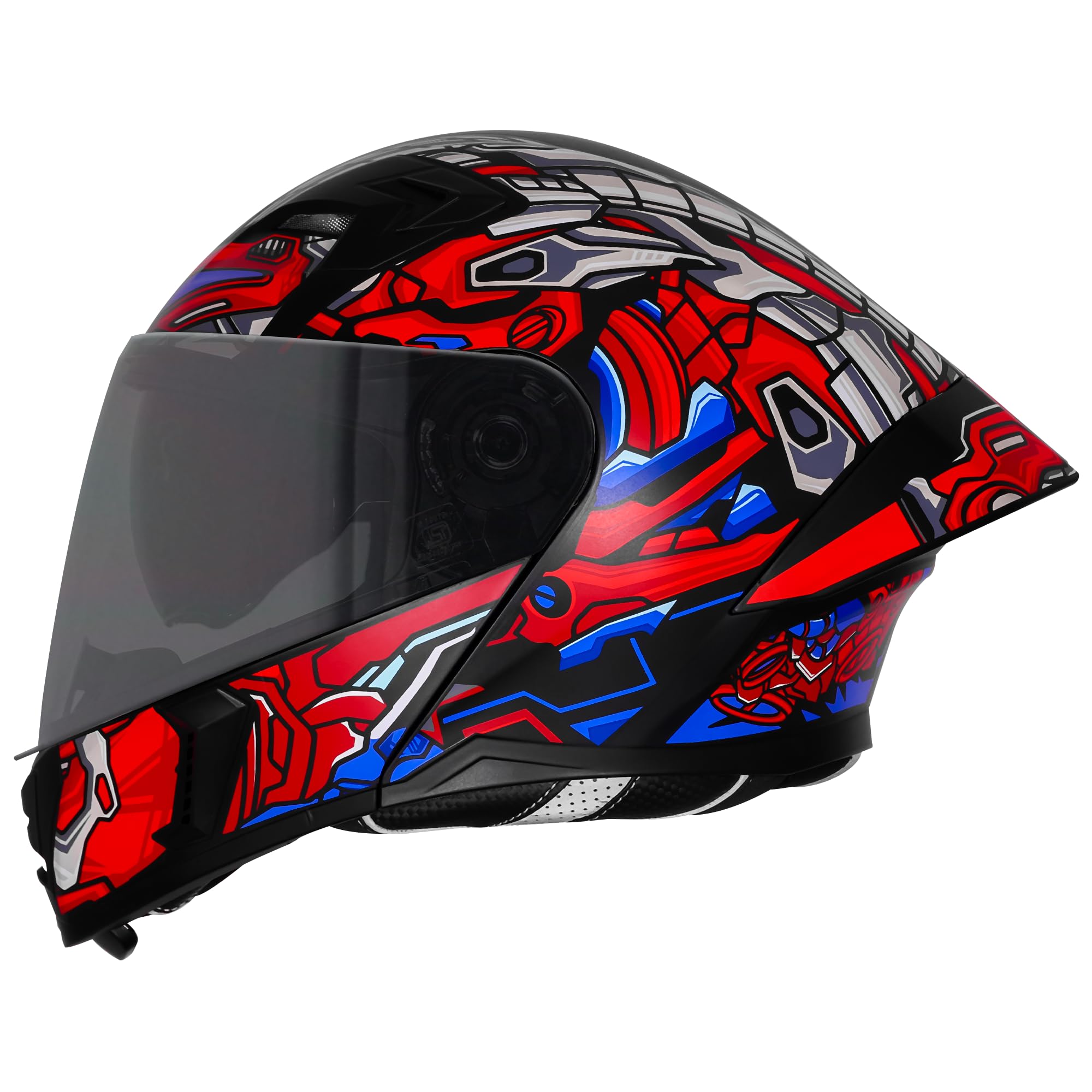 Steelbird SBA-20 ROBO ISI Certified Flip-Up Graphic Helmet for Men with Inner Sun Shield-image-24