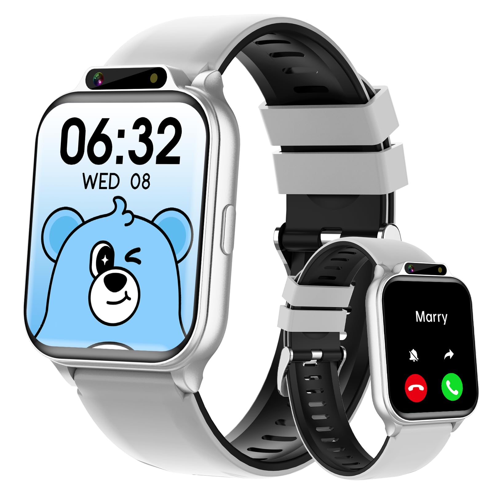 Smart Watch for Kids, 1.85" Fitness Tracker with Heart Rate, Sleep Monitor, IP68 Waterproof Smartwatches with Video Music, Pedometer, Game, NO APP/