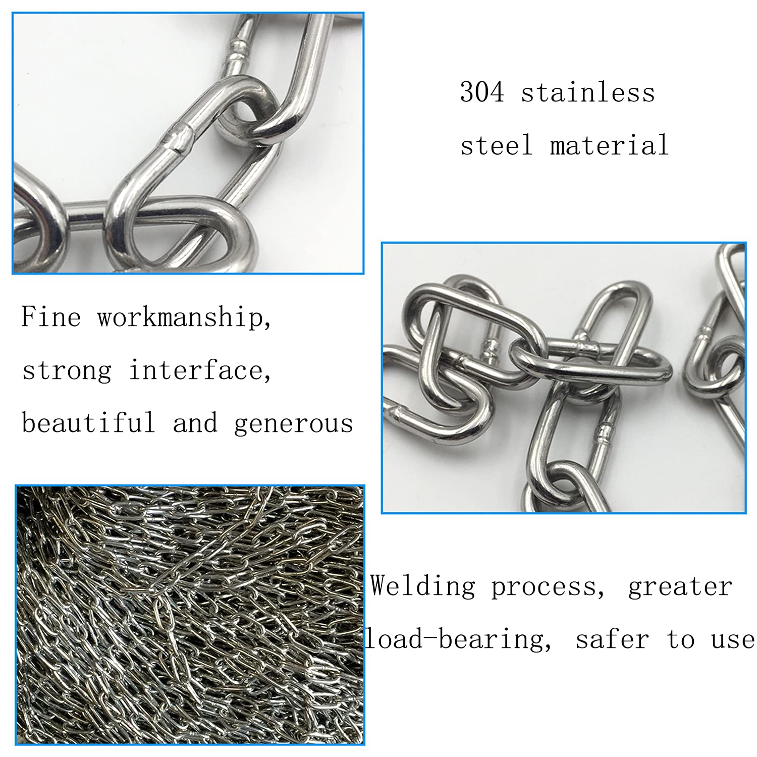 2 Pcs 1/4 X 23 Inch Link Chin 304 Stinless Steel Kuwit | Ubuy - View #5