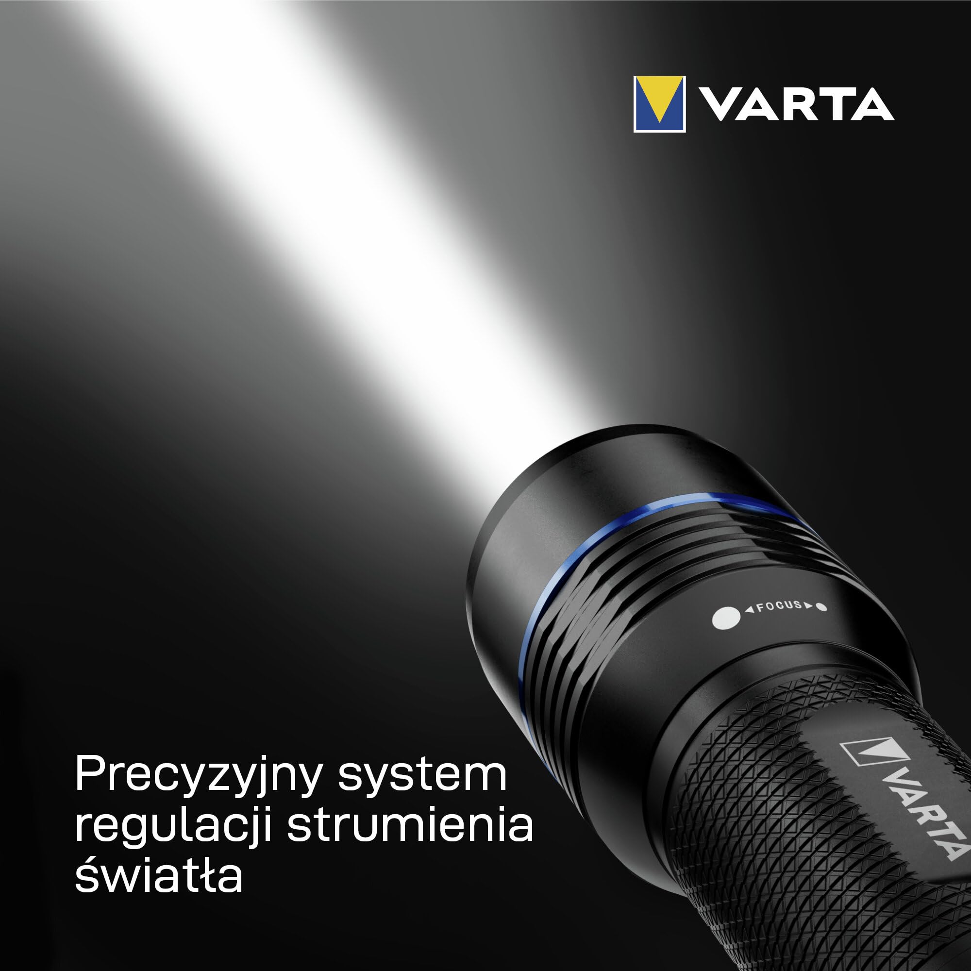 VARTA Latarka LED, Night Cutter Pro F40R, adowalna, z funkcją powerbanku, do użytku na zewnątrz i w domu, 2000 lm, wodoodporna IP67, aluminium lotnicze, precyzyjna regulacja ostrości, w tym smycz