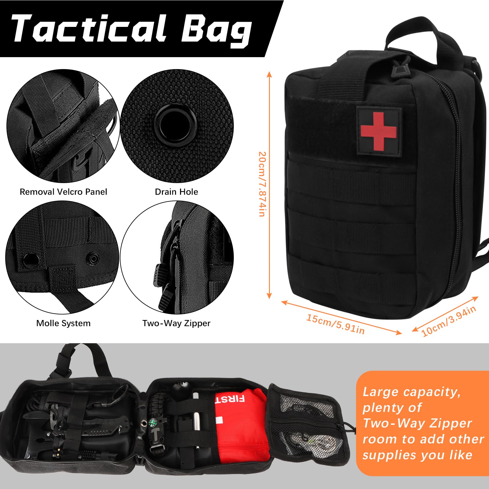 Kit de Supervivencia de Emergencia para Exteriores con Botiquín de Primeros Auxilios, Equipo de Supervivencia con Botiquín de Primeros Auxilios, Regalos para Y Hacen Senderismo Al Aire Libre