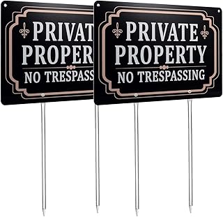 Kichwit Private Property No Trespassing Sign, Aluminum, 11.8