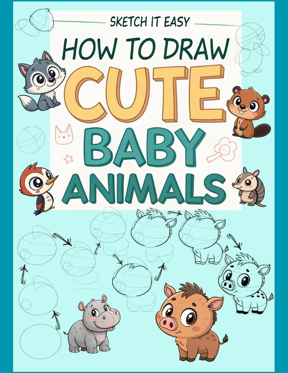 How to Draw Cute Baby Animals: Fun and Easy Art Lessons for Kids Ages 5+: Learn Step-by-Step Drawing, Coloring Techniques, and Creative Skills with 60 Adorable Animal Projects (Sketch It Easy)