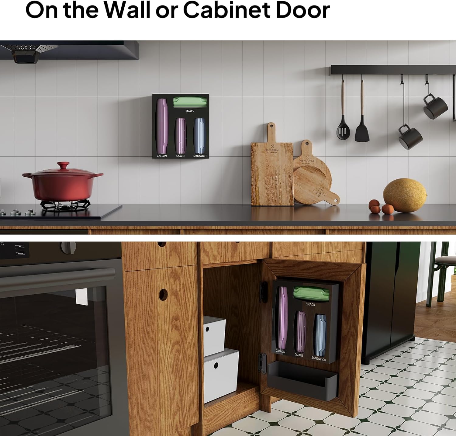 Aquiver Acrylic Bags Organizer - Baggie Bags Drawer Organizer & Plastic Food Storage Bags Holder - Compatible with Gallon, Quart, Sandwich, Snap, Freezer, Slider Bags (Black) - Image 6