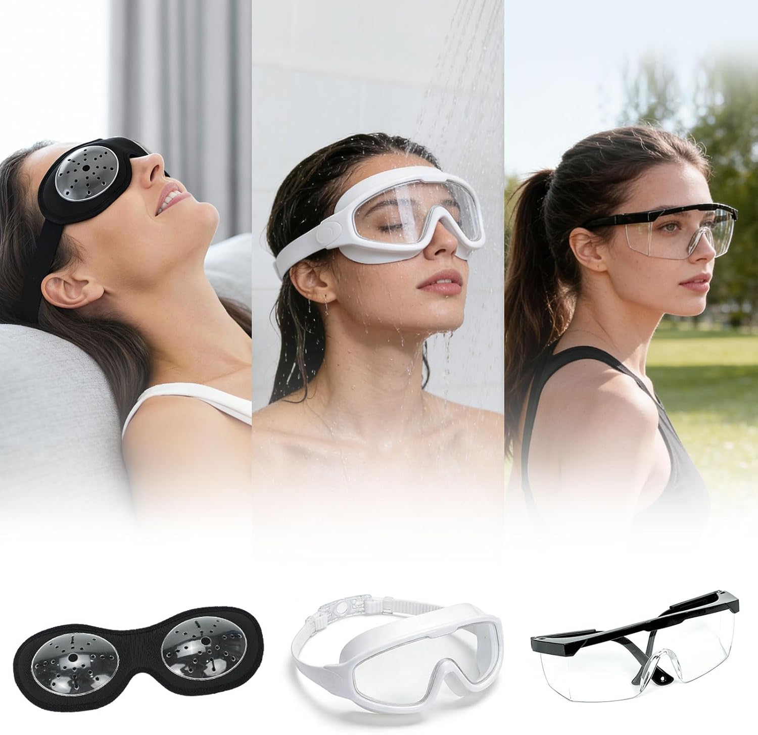 3pcs Eye Shield After Cataract Surgery, Sleep Eye Mask After Eye Surgery, Showering Waterproof Eye Shield After Surgery, Safety Eye Protector with Side Shields, for Adult Sleeping, Bathing, or Go Out