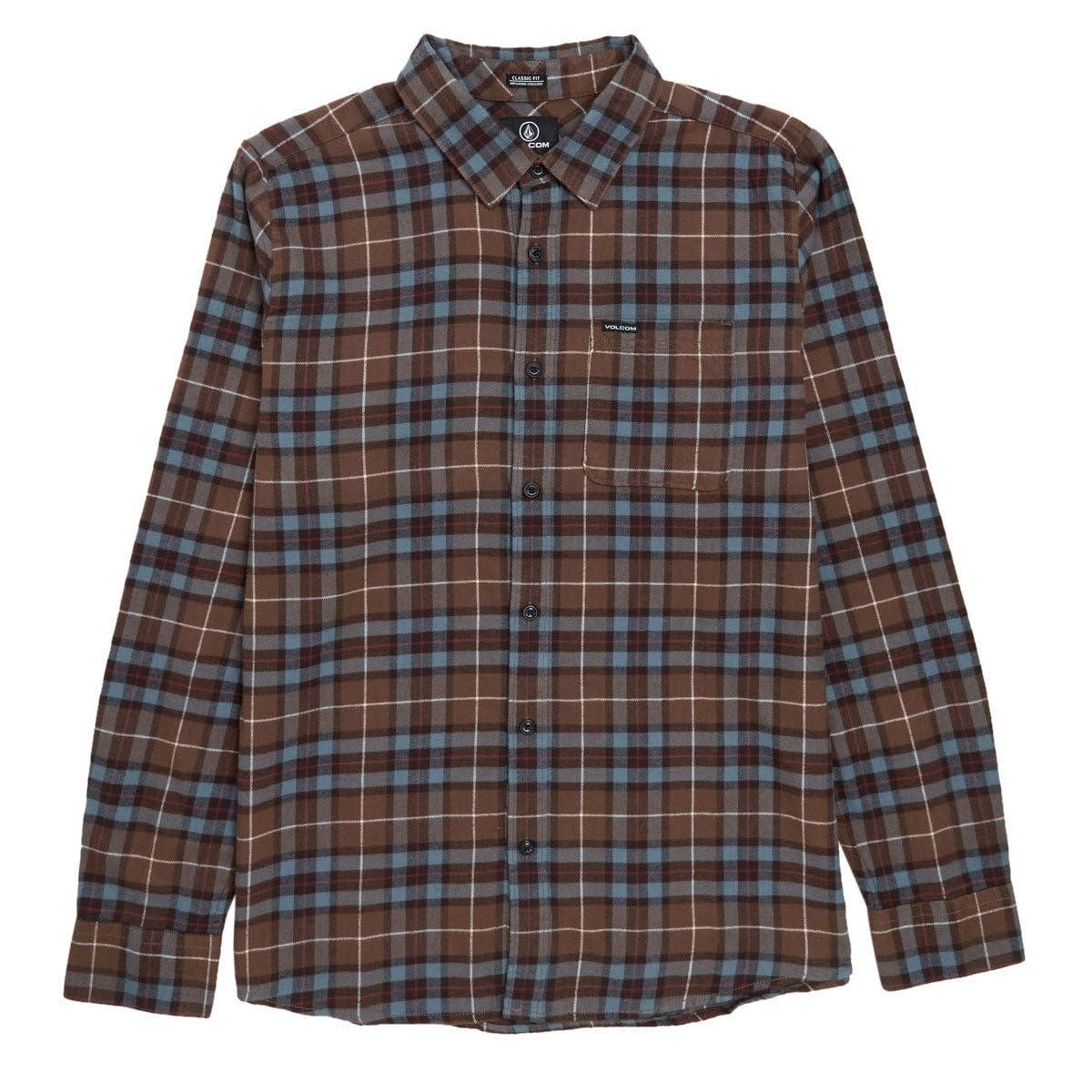 Volcom Men's Caden Plaid Long Sleeve Flannel Shirt – Button-Front, Soft Brushed Cotton
