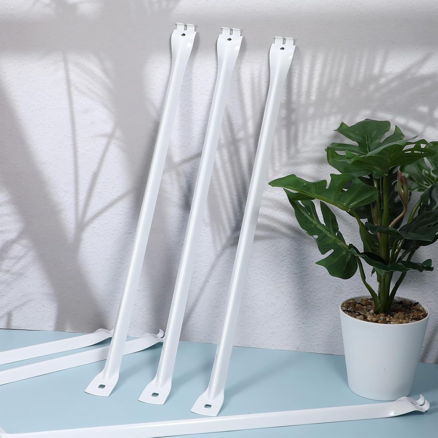 6 Pack Wire Shelf Brackets 12 Inch Closet Rack Wall Mount Shelving Accessories Installation Support Brackets with Anchors and Screws for Wardrobe and Wall Bracket