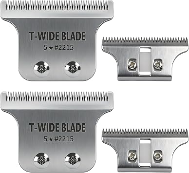 2215 T-Wide Professional Replacement Blade, Compatible with Wahl 5 Star Detailer Li 8081, 8171, Adjustable Stainless Steel Zero Spread Blade Pack of 2