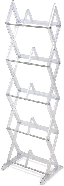 Atlantic Mitsu 5-Tier Portable Media Storage Rack  Holds 130 CD; or 90 DVD; or 105 Blu-ray/Console Game Discs  PN 64836265 in Clear
