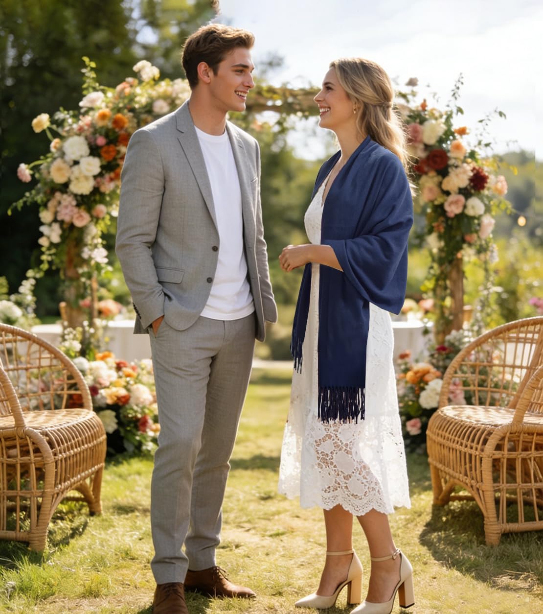 Winter Soft Long Scarf, Pashmina Shawls and Wraps, Warm Large Scarves for Men Women Evening Dress Wedding - Image 6