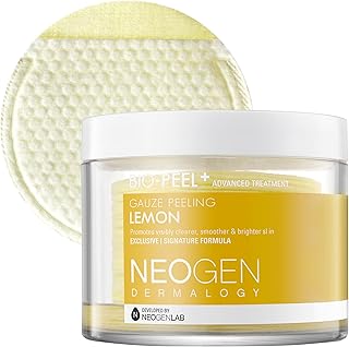 DERMALOGY by NEOGENLAB Bio-Peel Gauze Peeling Pads (Lemon, 30 pads) - Exfoliating & Brightening Peeling Pad with PHA & Lemon & Lemongrass - Korean Skin Care