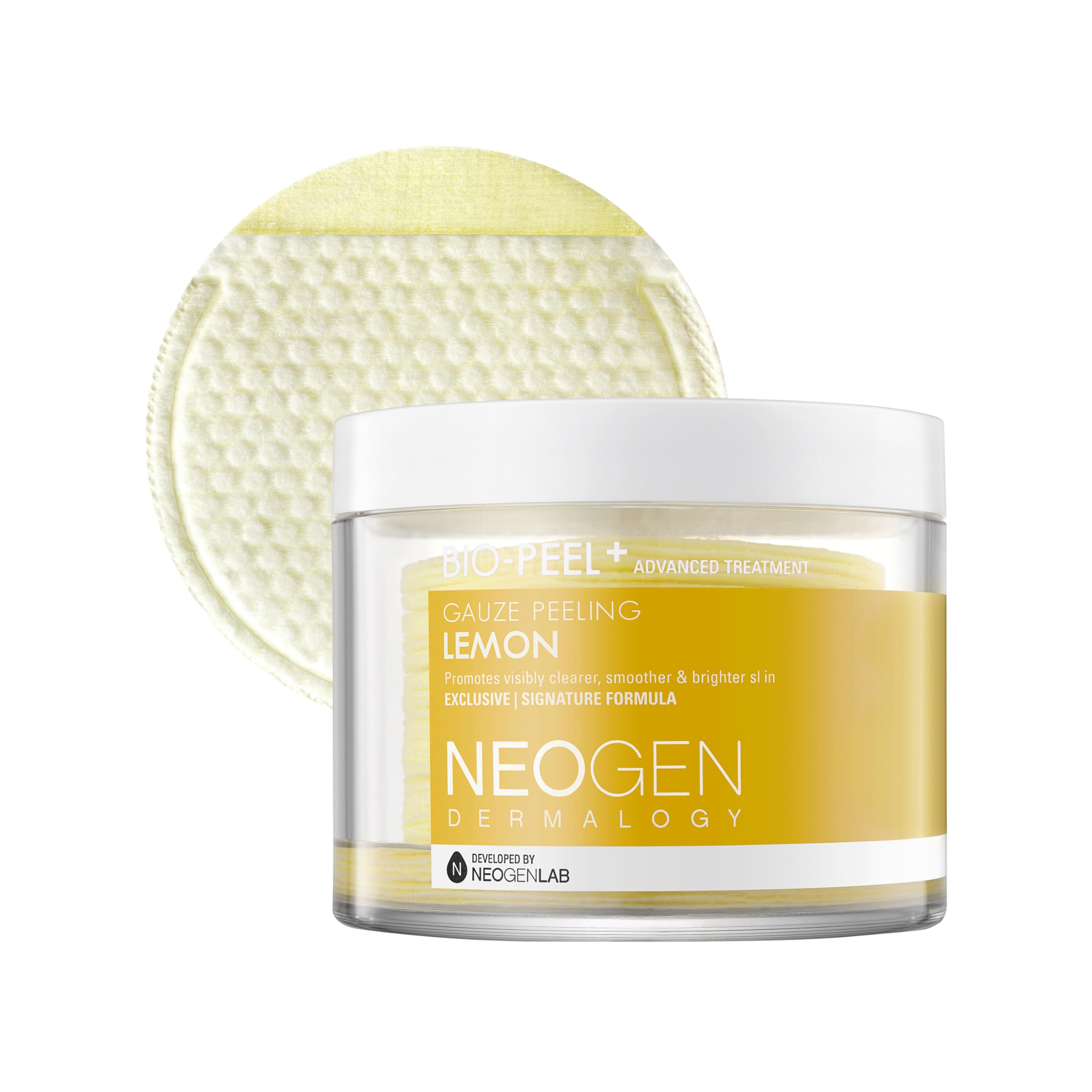 Bio-Peel Gauze Peeling Pads (Lemon, 30 pads) - Exfoliating & Brightening Peeling Pad with PHA & Lemon & Lemongrass - Korean Skin Care