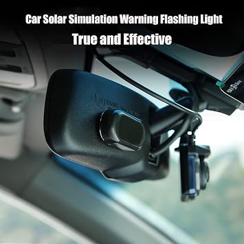 Car Solar Power Simulated Dummy Alarm Warning Anti-Theft LED Flashing Security Light with New USB Port (Blue)