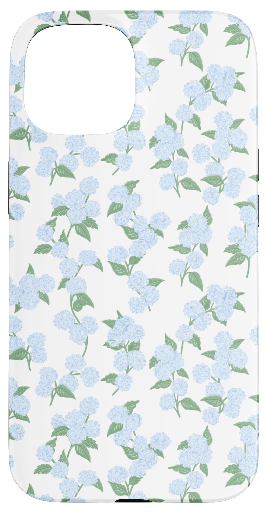 iPhone 15 Preppy Coquette Hydrangeas in Pastel Blue Case