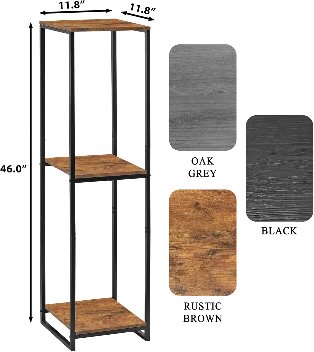46" tall plant stand indoor, 3-tier modern plant shelf, corner flower pot holder organizer for living room balcony patio garden (rustic brown) 3 tier rustic brown