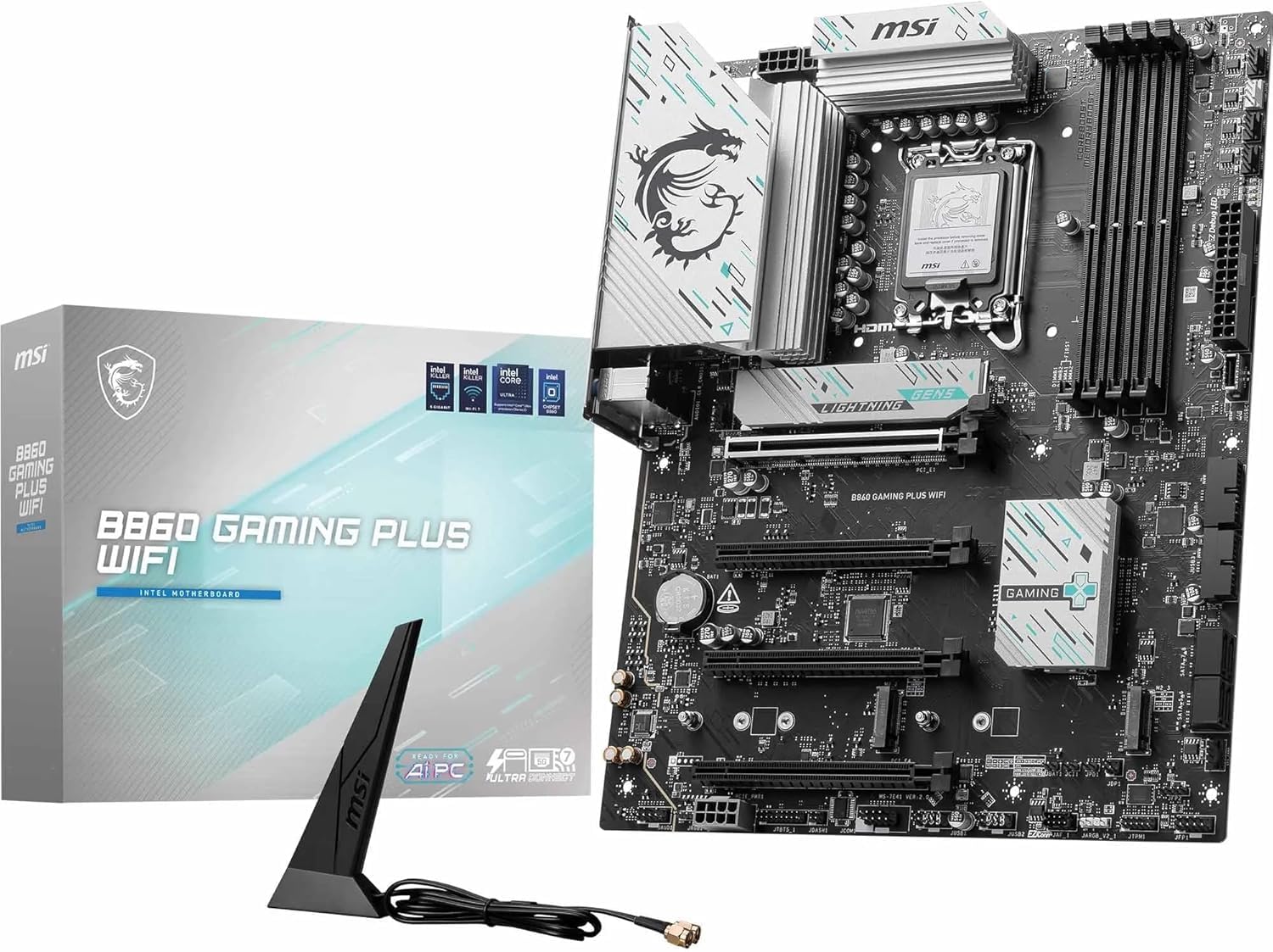 MSI B860 Gaming Plus WiFi Carte mère + Intel® Core™ Ultra 7 265KF processeur pour PC de Bureau 20 cœurs