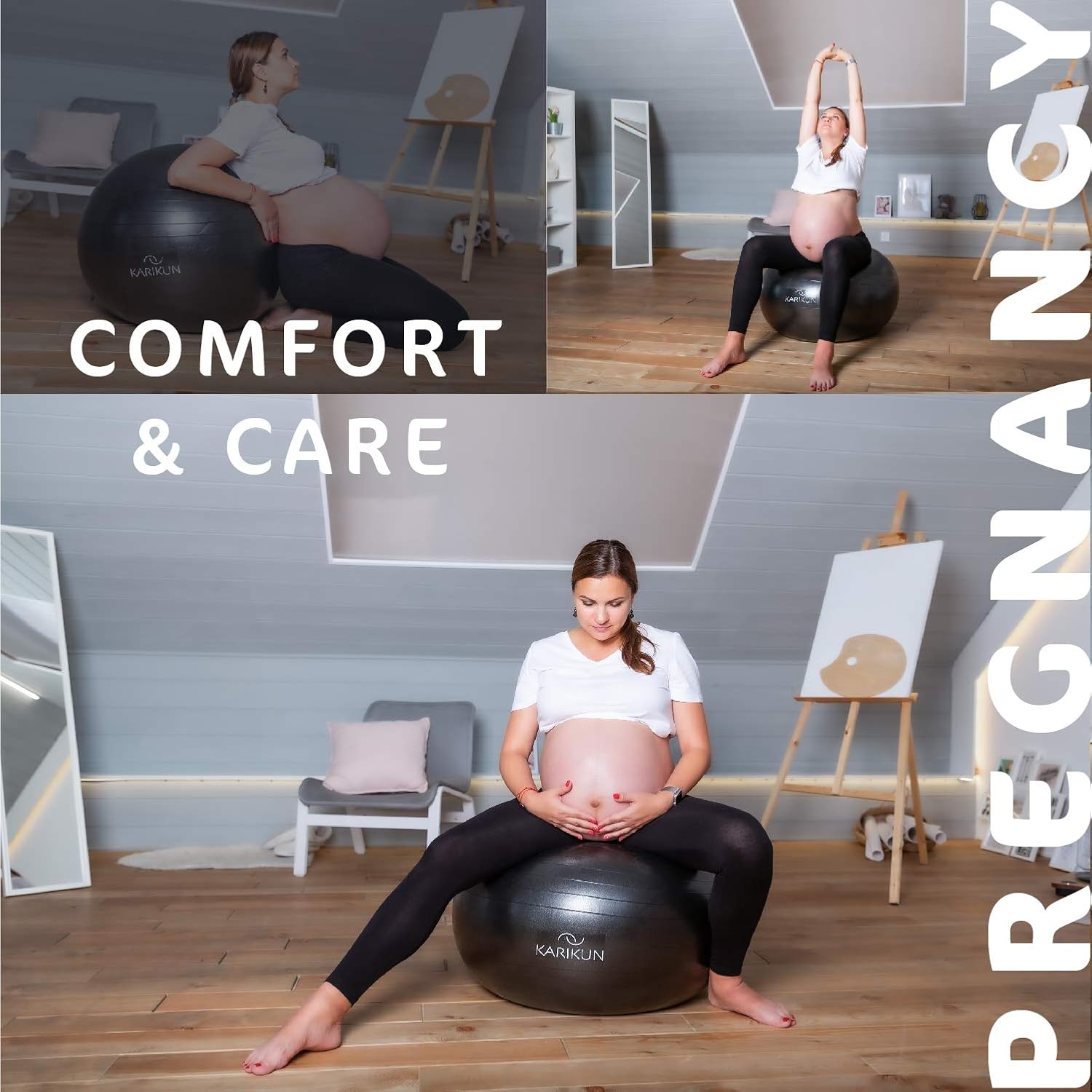 ❤ Crazy Deals KARIKUN Exercise Ball, 65cm Yoga Ball, Medicine Ball Chair for Fitness - Stability Balance Pilates Core & Workout with Quick Pump - Upgraded Anti Burst Slip Resistance - Home Gym Office Chair Exclusive Special KARIKUN Exercise Ball, 65cm Yoga Ball, Medicine Ball Chair for Fitness - Stability Balance Pilates Core & Workout with Quick Pump - Upgraded Anti Burst Slip Resistance - Home Gym Office Chair