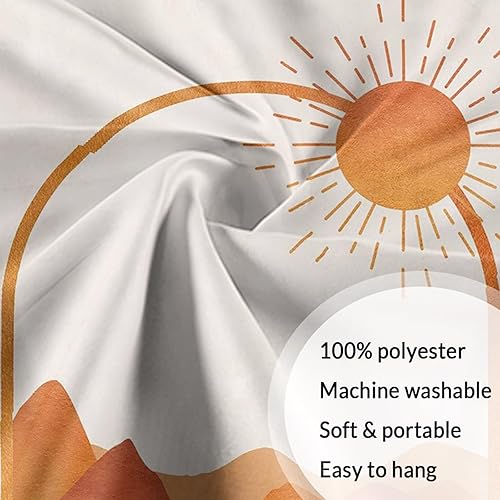 Miniatura 5 de DYNH Bohemian Mountain Tapestry, Retro Nature Sunset Wall Hanging with Sun River Forest, Aesthetic Decor for Bedroom, Living Room, Dorm – Warm