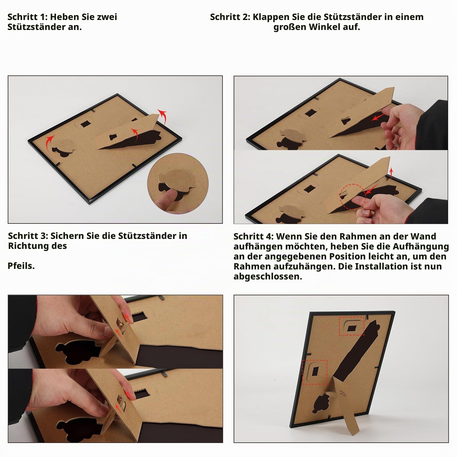 16 Stück Bilderrahmen A4 Schwarz, Rahmen DIN A4 für 21x29,7 cm Zertifikate, Urkunde, Kunstwerke und Fotos, Modern Fotorahmen für Wohn-, Schlaf- und Büroräume