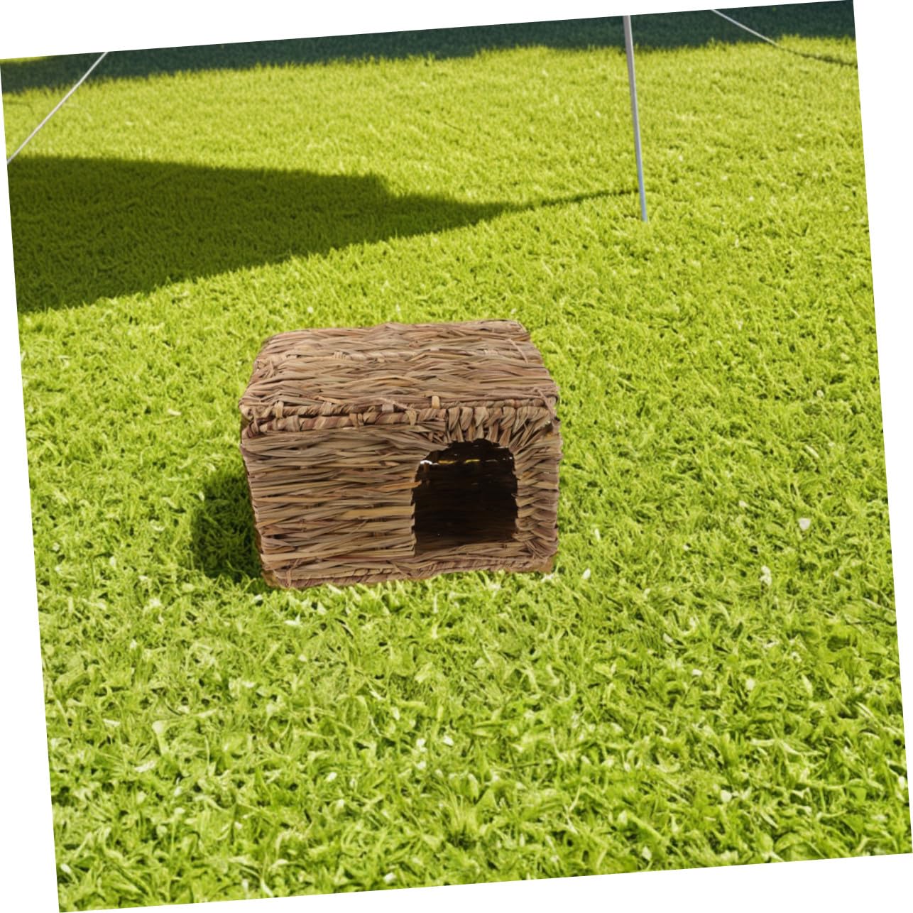 Faltbares Gras Haus für Kleintiere, 2 Stück, Handgeflochten | Kaninchen und Meerschweinchen, Drinnen Sowie Draußen Nutzbar, Grasbett mit Robustem Aufbau