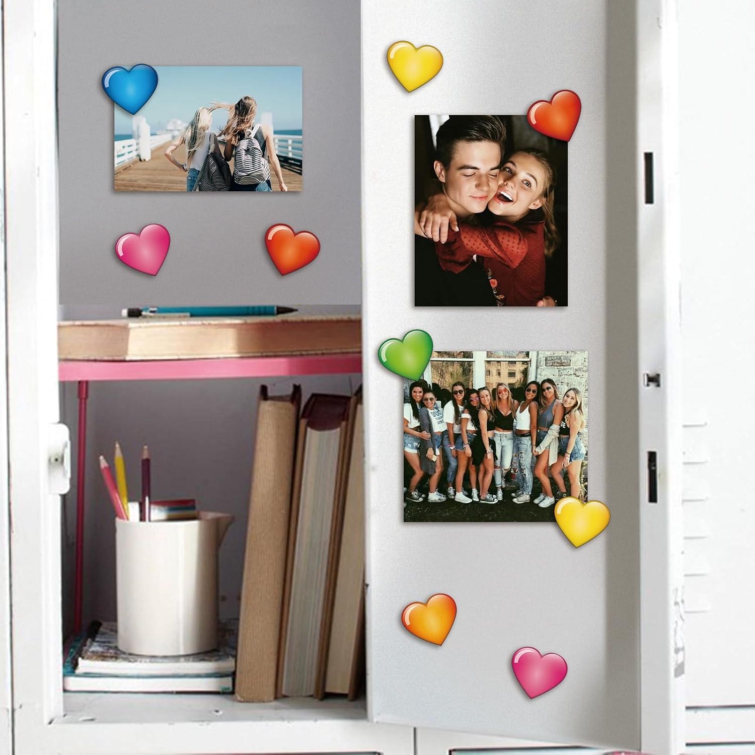MORCART 16Pcs Fridge Magnets Heart Emoji Refrigerator Magnets Colorful Magnets for Locker Whiteboard Cute Decorative Magnets for Classroom Kitchen Office Gifts for Teachers Family and Friends (Heart) image 4