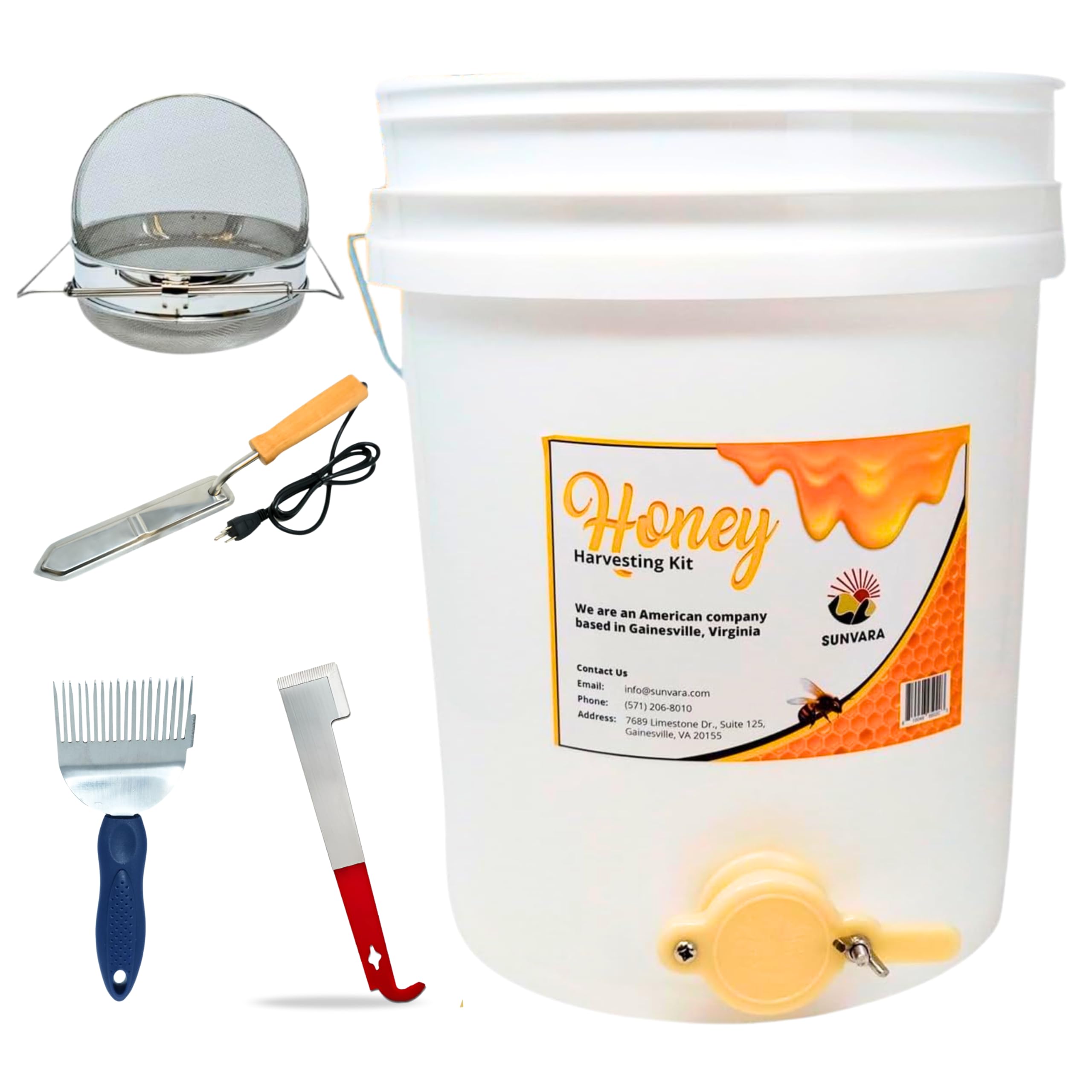 SunVara Honey Strainer - Stainless Steel Beekeeping Equipment For 5 Gallon Bucket, Manual Extractor, Double Sieve, And More - Ideal For Beekeepers - Effortlessly Filter, Harvest, And Extract Honey - View #5