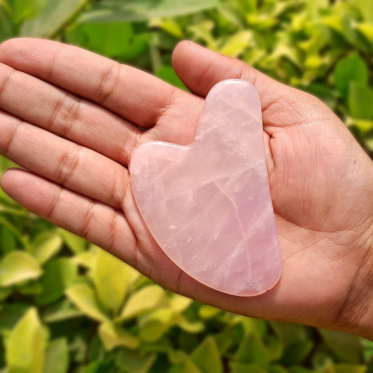 Newvent Manual Natural Jade Gua Sha Rose Quartz | Face Massage Tool For Women And Men (pack Of 1)