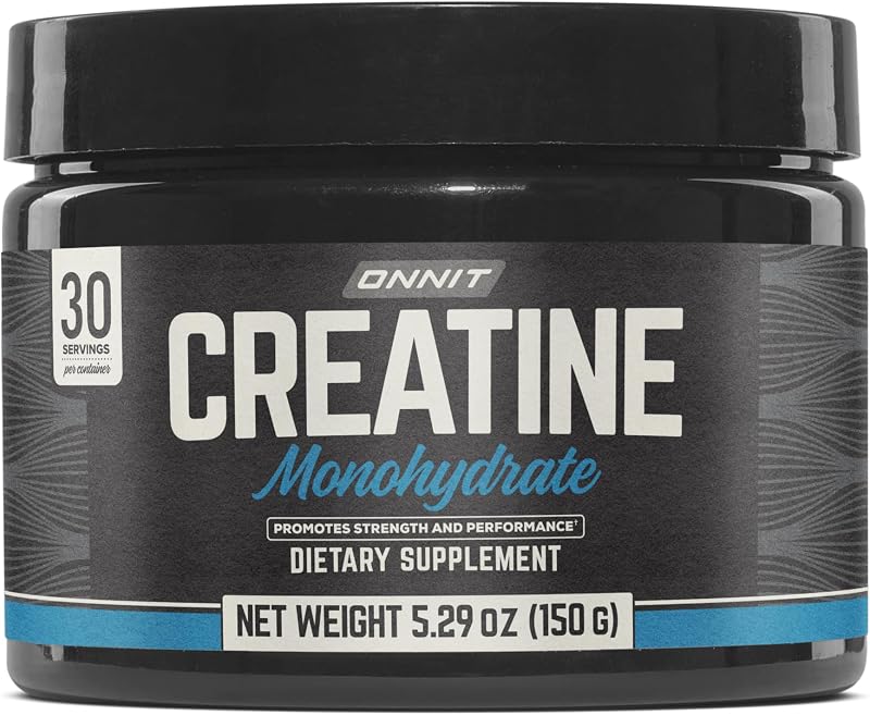 ONNIT Creatine Monohydrate Powder 5g, Unflavored, 30 Servings | IGEN Non-GMO Tested; 5g creatine per serving supports muscle strength, power, lean mass & brain cellular energy; no fillers